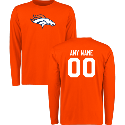 Men Denver Broncos Design-Your-Own Long Sleeve Custom NFL T-Shirt->->Sports Accessory
